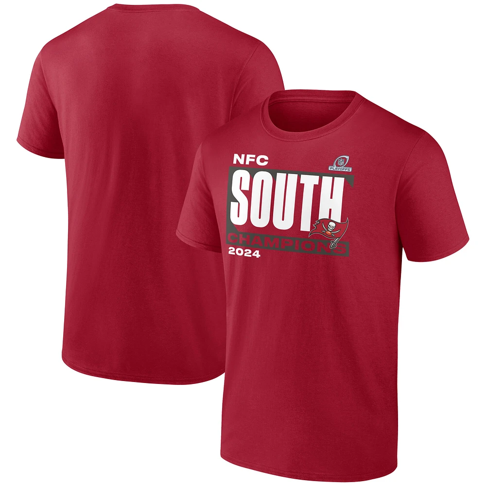Men's Fanatics Red Tampa Bay Buccaneers 2024 NFC South Division Champions Conquer T-Shirt
