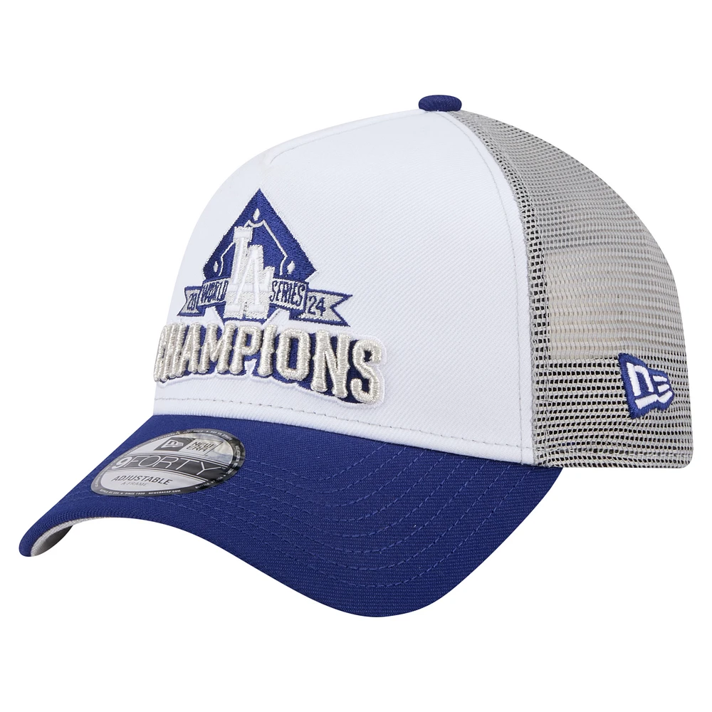 Men's New Era White Los Angeles Dodgers 2024 World Series Champions 9FORTY Adjustable Hat