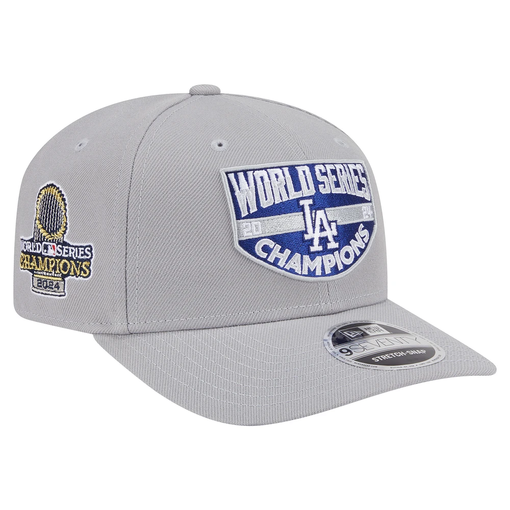 Men's New Era Gray Los Angeles Dodgers 2024 World Series Champions 9SEVENTY Adjustable Hat