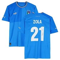 Gianfranco Zola Italy National Team Autographed 2022-23 Blue Home Puma Jersey - BAS