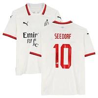 Clarence Seedorf AC Milan Autographed 2024-25 White Away Puma Jersey - BAS