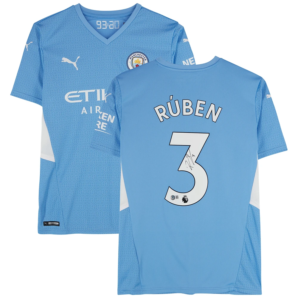 Rúben Dias Manchester City Autographed 2021-22 Light Blue Home Puma Jersey - BAS