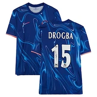 Didier Drogba Chelsea Autographed 2024-25 Blue Home Nike Jersey - BAS