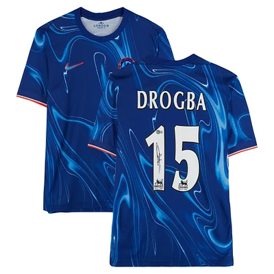 Didier Drogba Chelsea Autographed 2024-25 Blue Home Nike Jersey - BAS