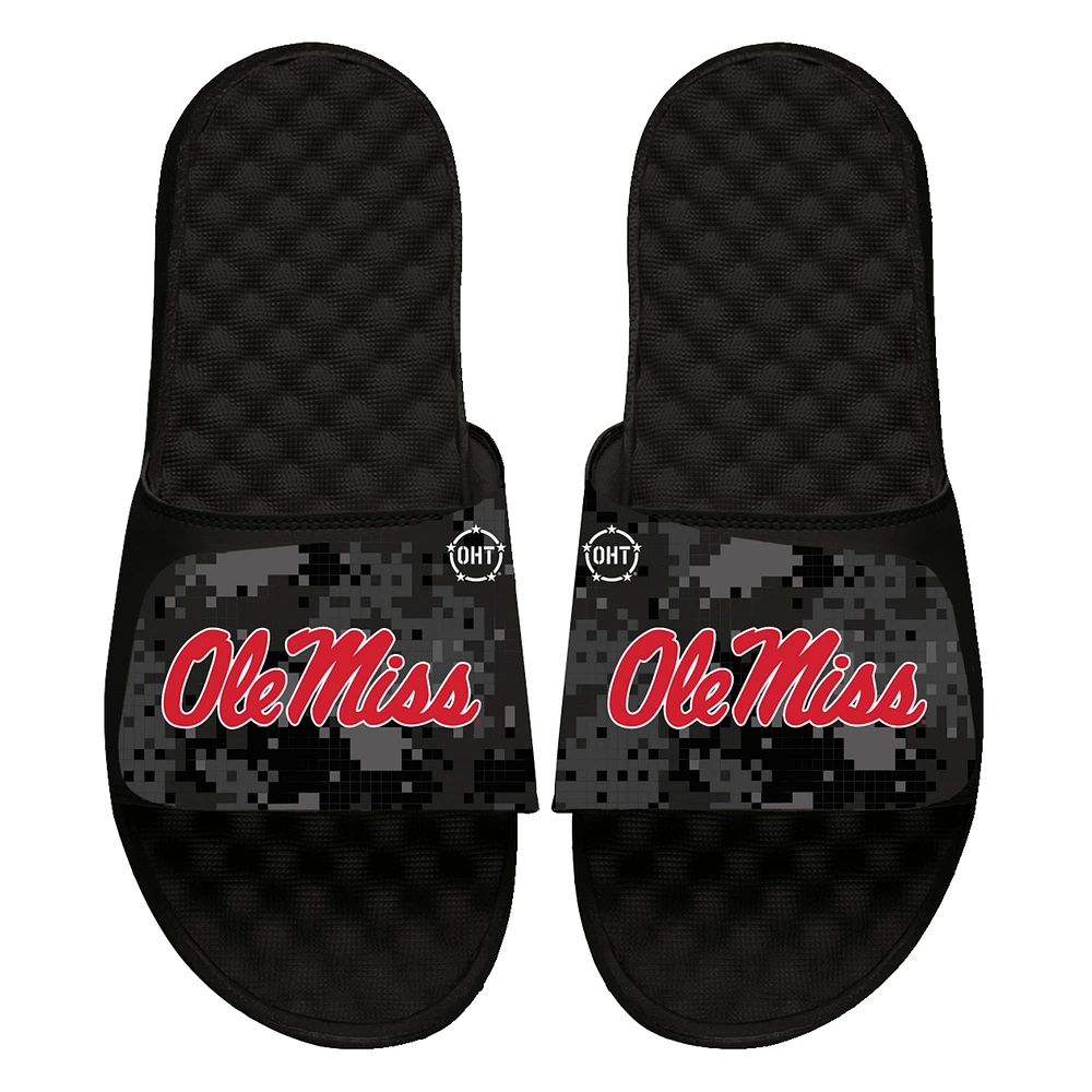 Unisex ISlide Black Ole Miss Rebels Digi Camo Slide Sandals