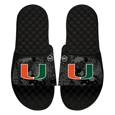 Unisex ISlide Black Miami Hurricanes Digi Camo Slide Sandals