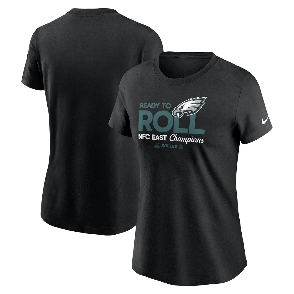 Women's Nike Black Philadelphia Eagles 2024 NFC East Division Champions Locker Room Trophy Collection T-Shirt