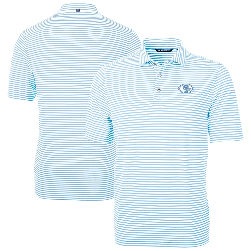 Men's Cutter & Buck Powder Blue San Francisco 49ers Virtue Eco Pique Stripe Recycled Big Tall Polo