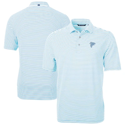 Men's Cutter & Buck Powder Blue Atlanta Falcons Virtue Eco Pique Stripe Recycled Big Tall Polo