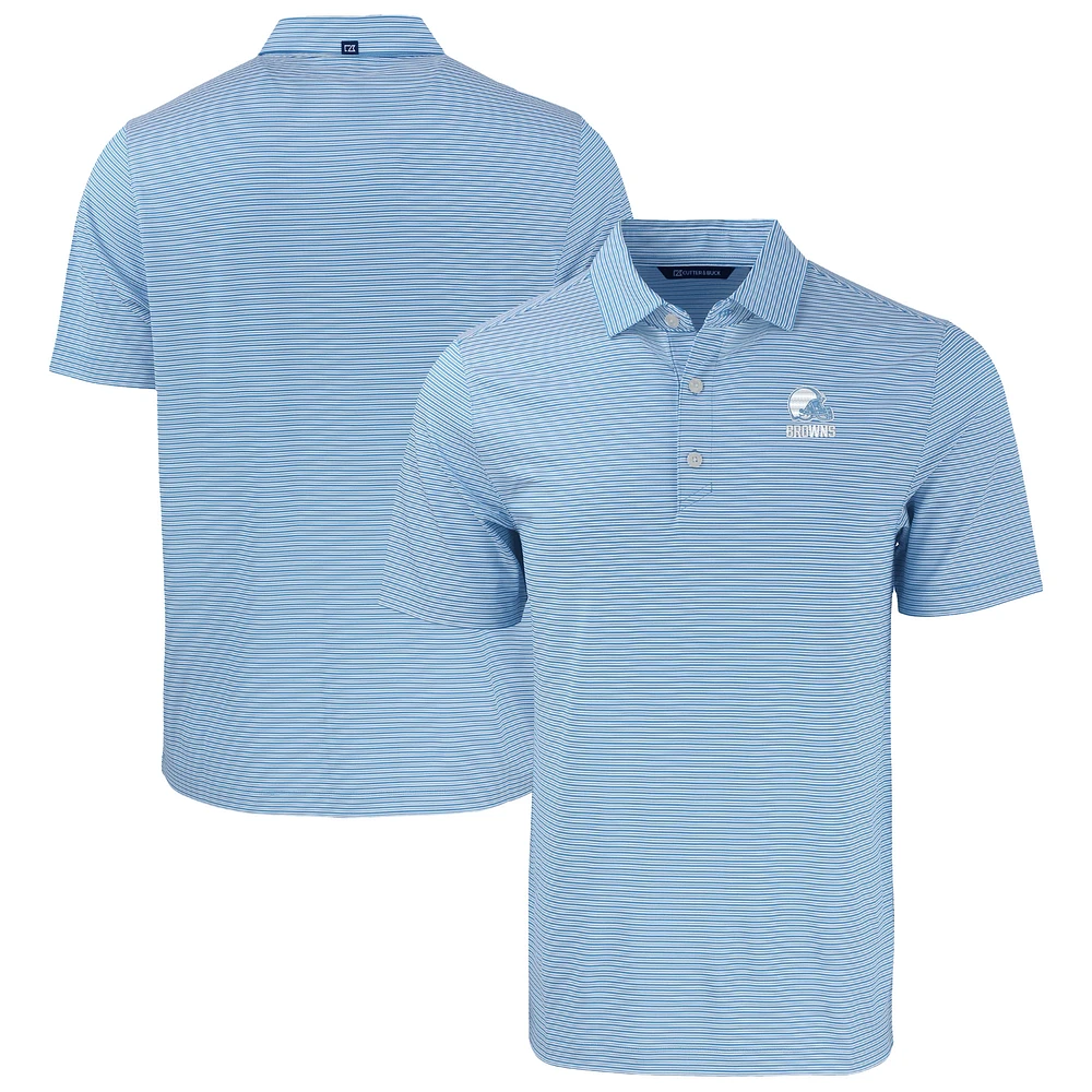 Men's Cutter & Buck Powder Blue Cleveland Browns Forge Eco Double Stripe Stretch Recycled Big Tall Polo
