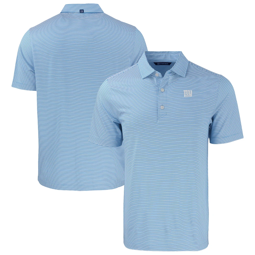 Men's Cutter & Buck Powder Blue New York Giants Forge Eco Double Stripe Stretch Recycled Big Tall Polo
