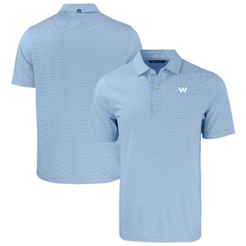 Men's Cutter & Buck Powder Blue Washington Commanders Forge Eco Double Stripe Stretch Recycled Big Tall Polo