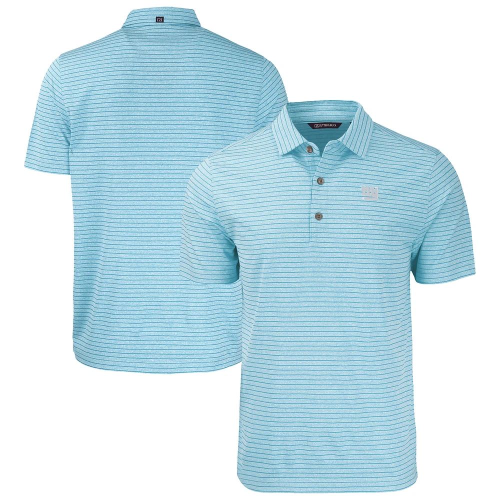 Men's Cutter & Buck Powder Blue New York Giants Forge Eco Heather Stripe Stretch Recycled Big Tall Polo