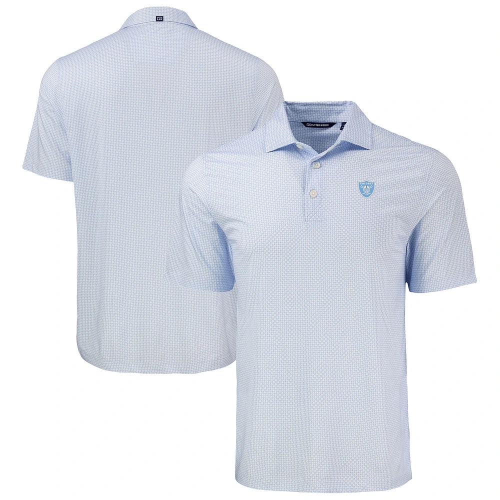 Men's Cutter & Buck Powder Blue Las Vegas Raiders Pike Eco Diamond Dot Print Recycled Big Tall Polo