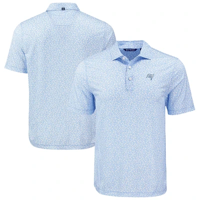 Men's Cutter & Buck Powder Blue Tampa Bay Buccaneers Pike Eco Flora Print Recycled Big Tall Polo