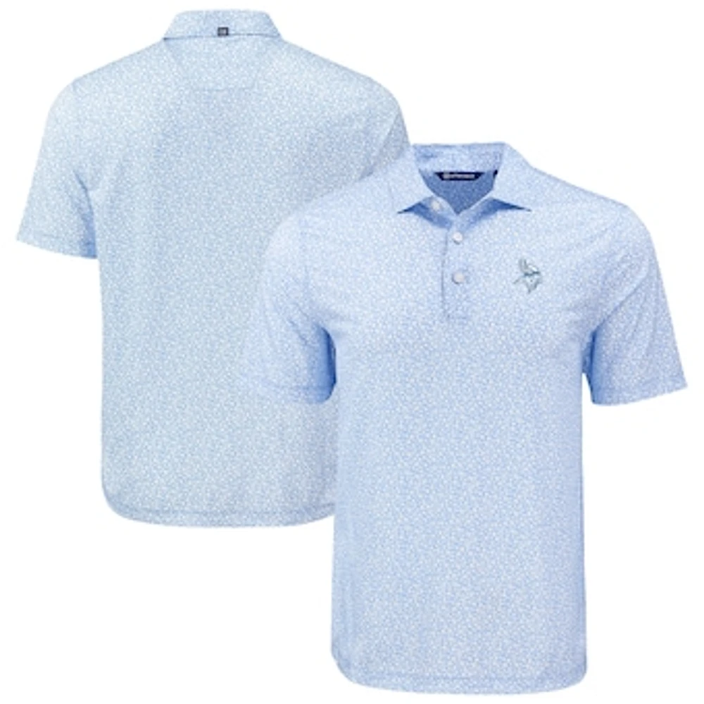 Men's Cutter & Buck Powder Blue Minnesota Vikings Pike Eco Flora Print Recycled Big Tall Polo
