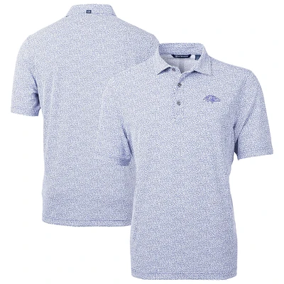 Men's Cutter & Buck Purple Baltimore Ravens Virtue Eco Pique Botanical Print Recycled Polo