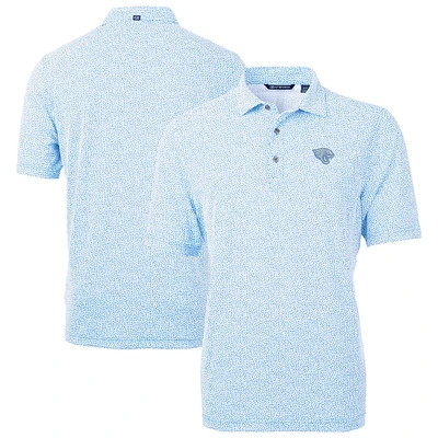 Men's Cutter & Buck Powder Blue Jacksonville Jaguars Virtue Eco Pique Botanical Print Recycled Polo