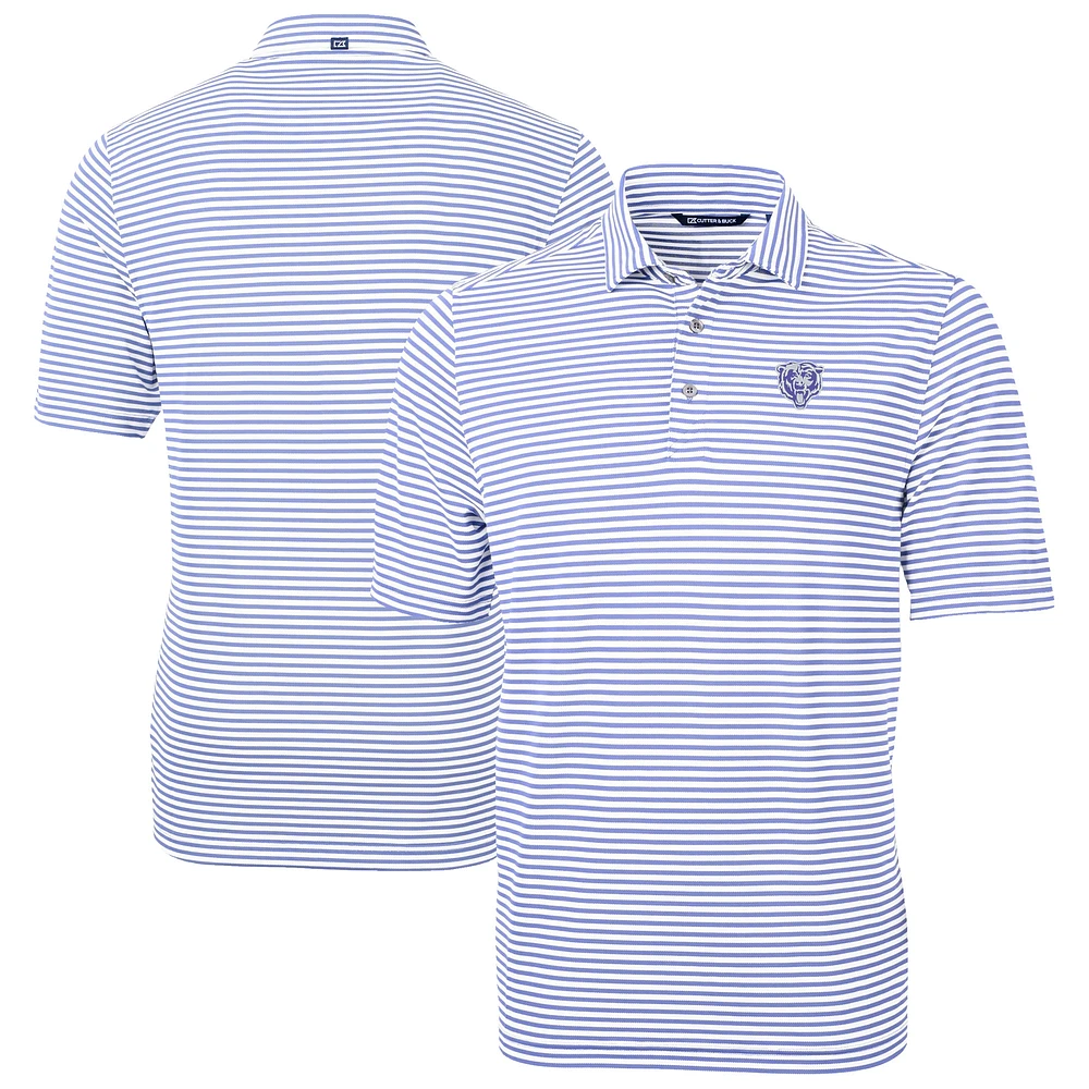 Men's Cutter & Buck Purple Chicago Bears Virtue Eco Pique Stripe Recycled Polo