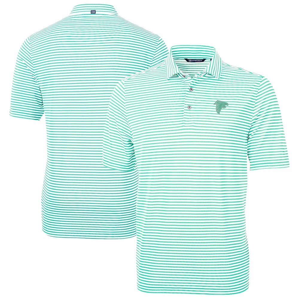 Men's Cutter & Buck Atlanta Falcons Virtue Eco Pique Stripe Recycled Polo