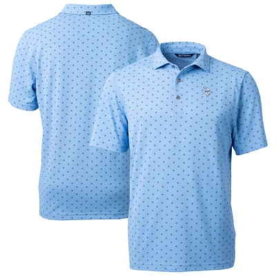 Men's Cutter & Buck Powder Blue Minnesota Vikings Virtue Eco Pique Tile Print Recycled Polo