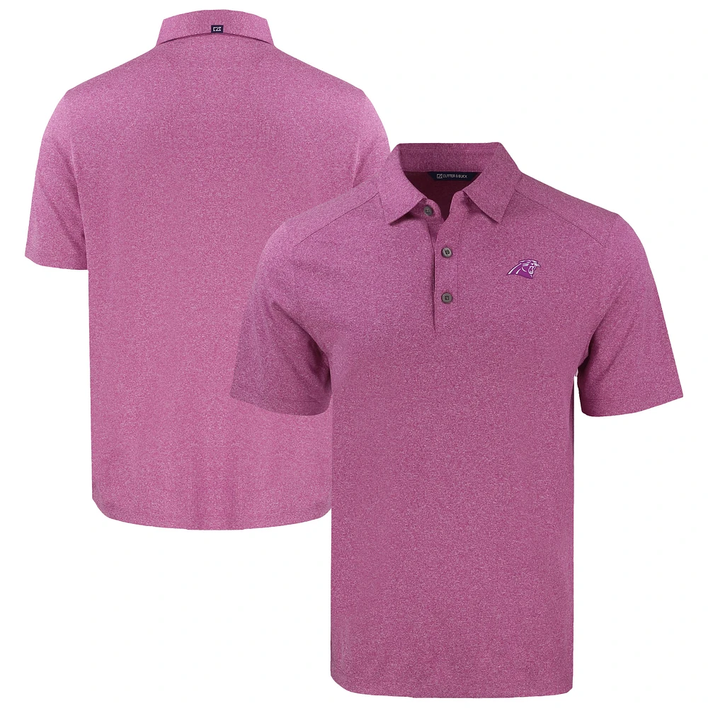 Men's Cutter & Buck Heather Pink Carolina Panthers Forge Eco Stretch Recycled Polo
