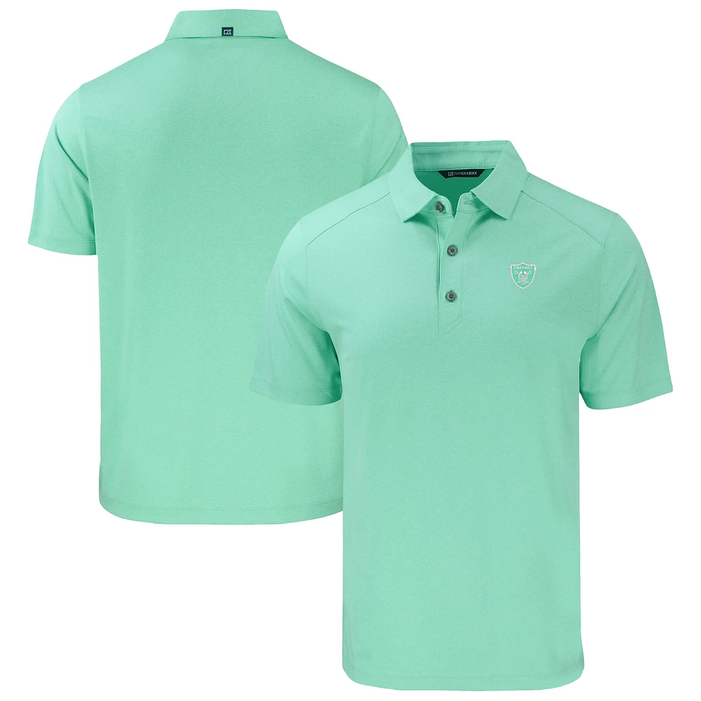 Men's Cutter & Buck Heather Mint Las Vegas Raiders Forge Eco Stretch Recycled Polo