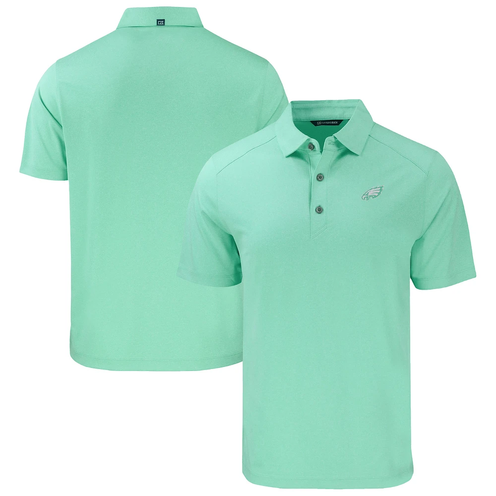 Men's Cutter & Buck Heather Mint Philadelphia Eagles Forge Eco Stretch Recycled Polo