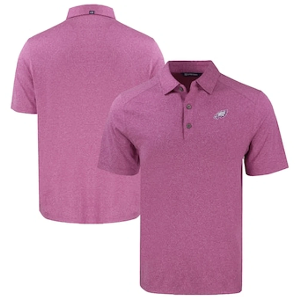 Men's Cutter & Buck Heather Pink Philadelphia Eagles Forge Eco Stretch Recycled Polo