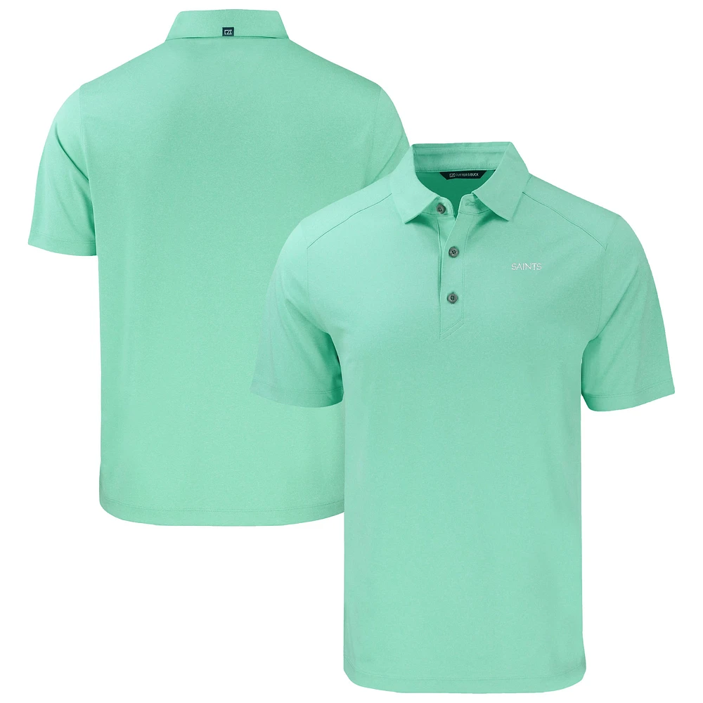 Men's Cutter & Buck Heather Mint New Orleans Saints Forge Eco Stretch Recycled Polo