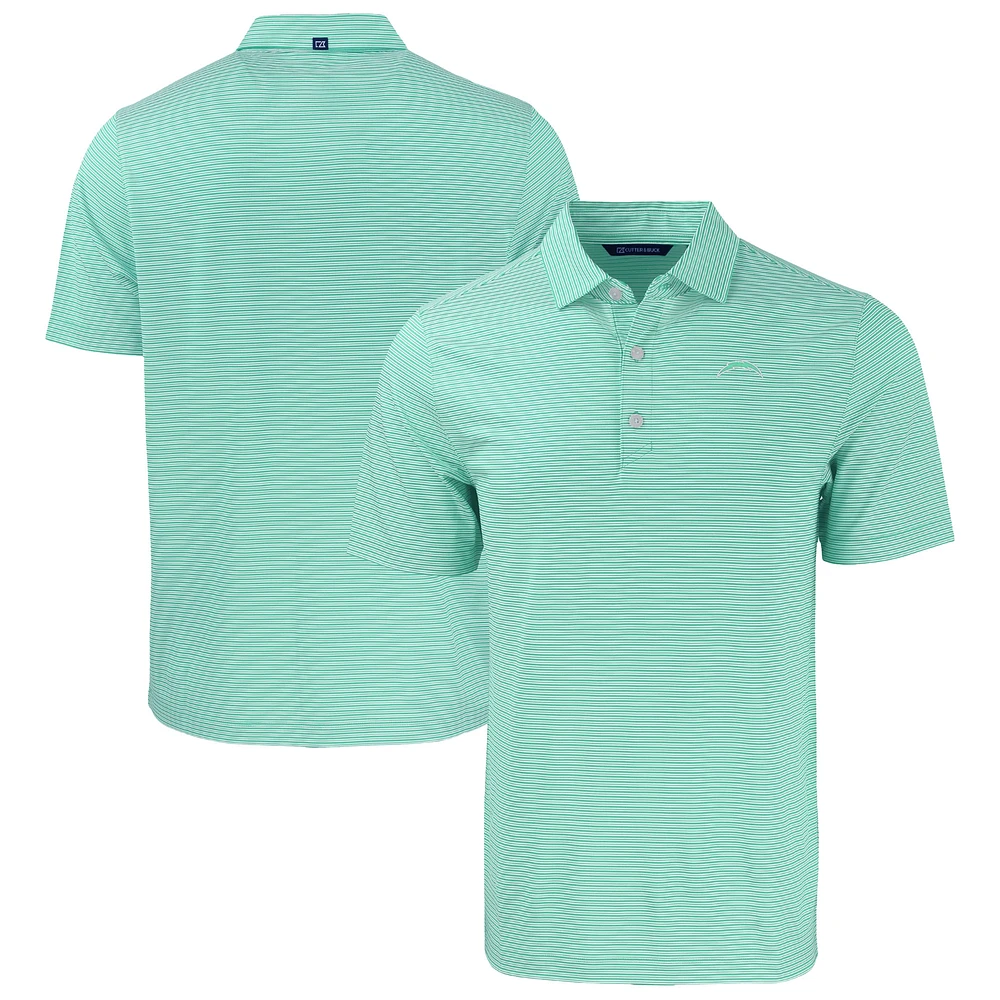 Men's Cutter & Buck Light Los Angeles Chargers Forge Eco Double Stripe Stretch Recycled Polo