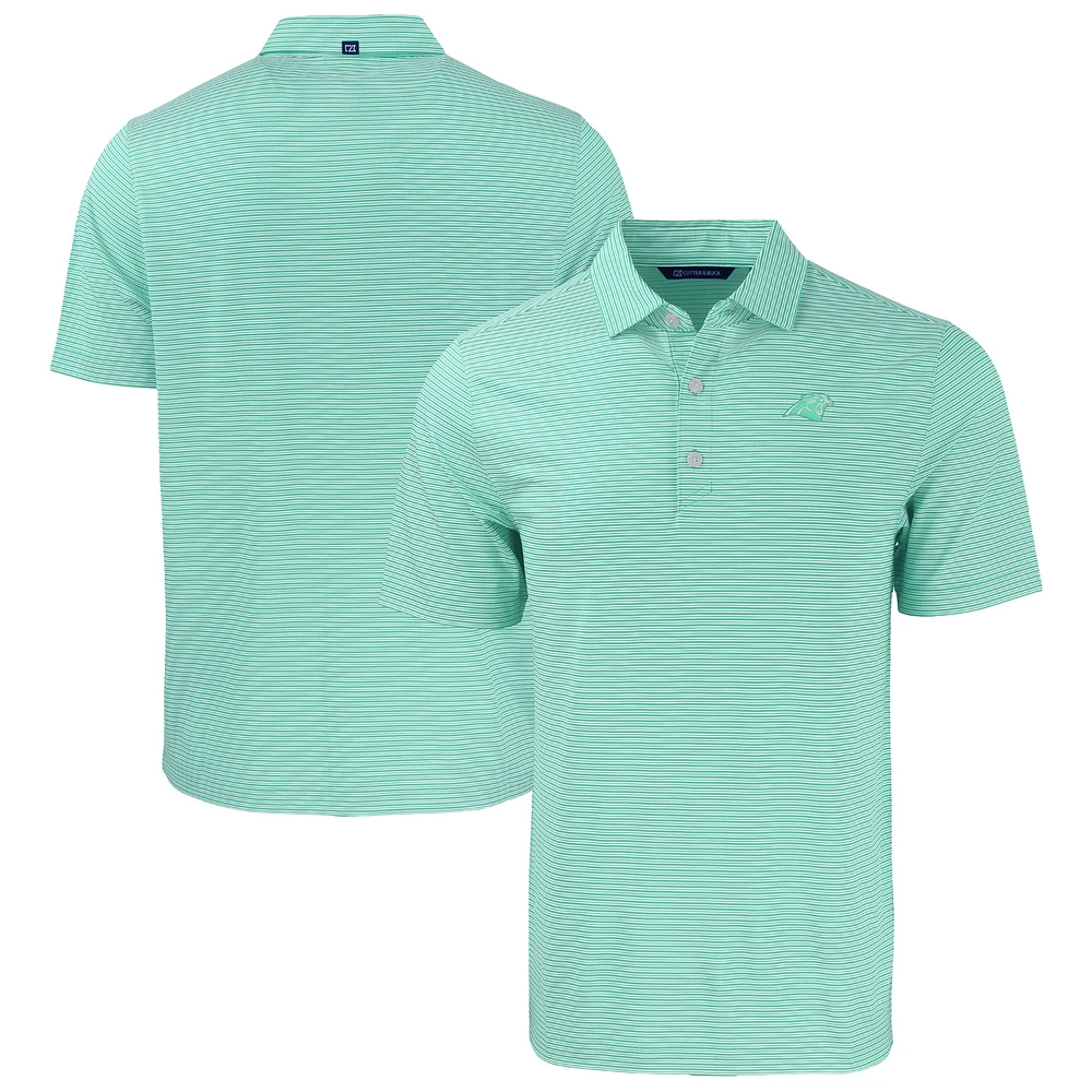 Men's Cutter & Buck Light Carolina Panthers Forge Eco Double Stripe Stretch Recycled Polo