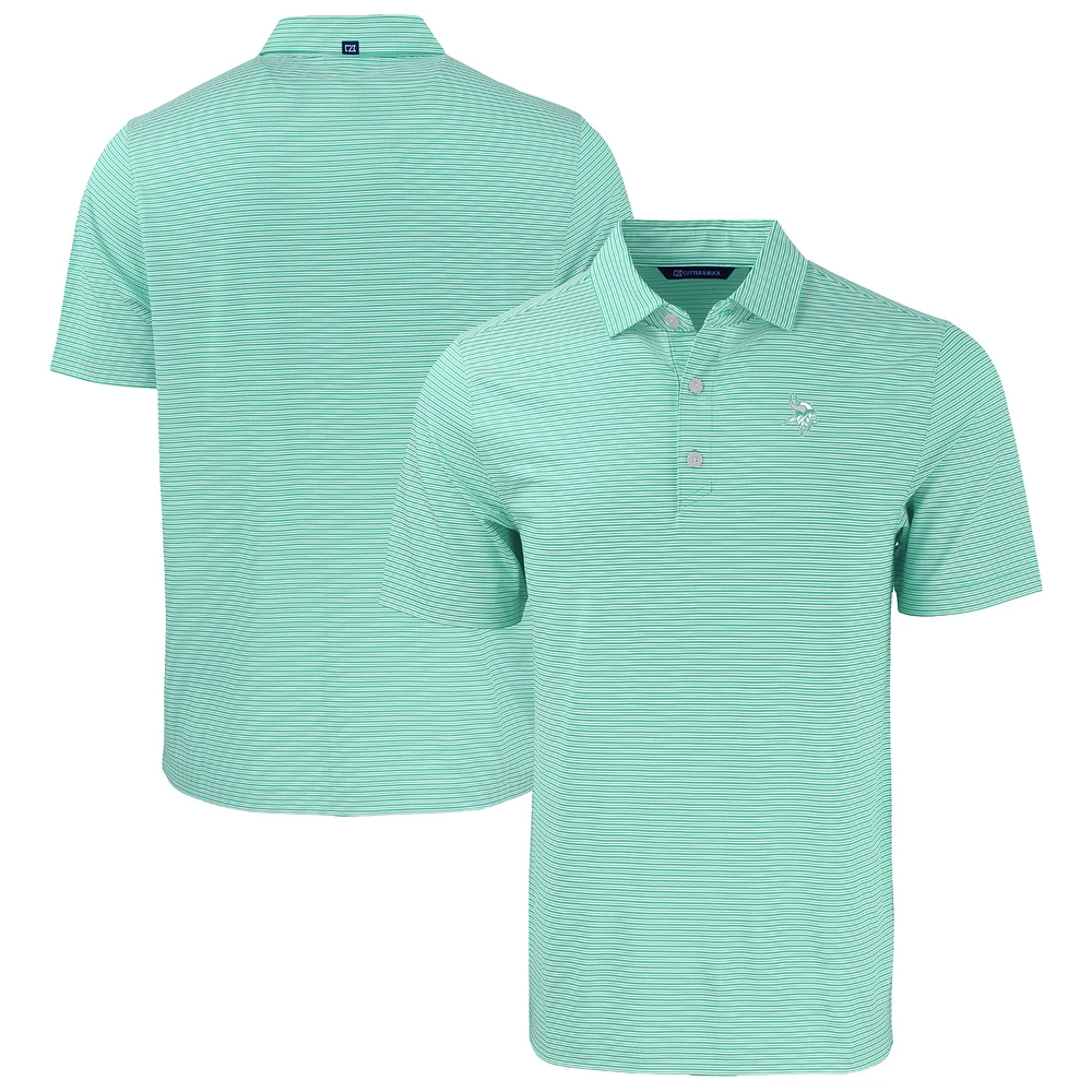 Men's Cutter & Buck Light Minnesota Vikings Forge Eco Double Stripe Stretch Recycled Polo