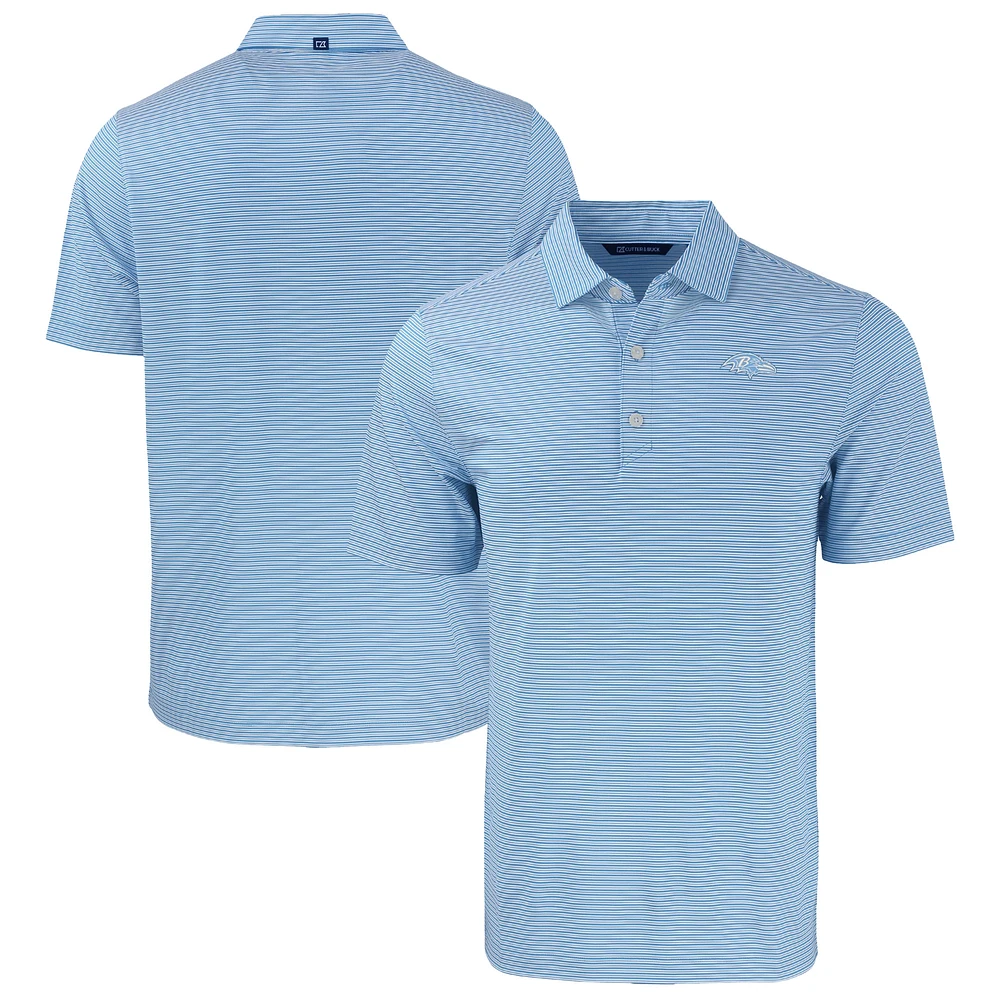 Men's Cutter & Buck Powder Blue Baltimore Ravens Forge Eco Double Stripe Stretch Recycled Polo