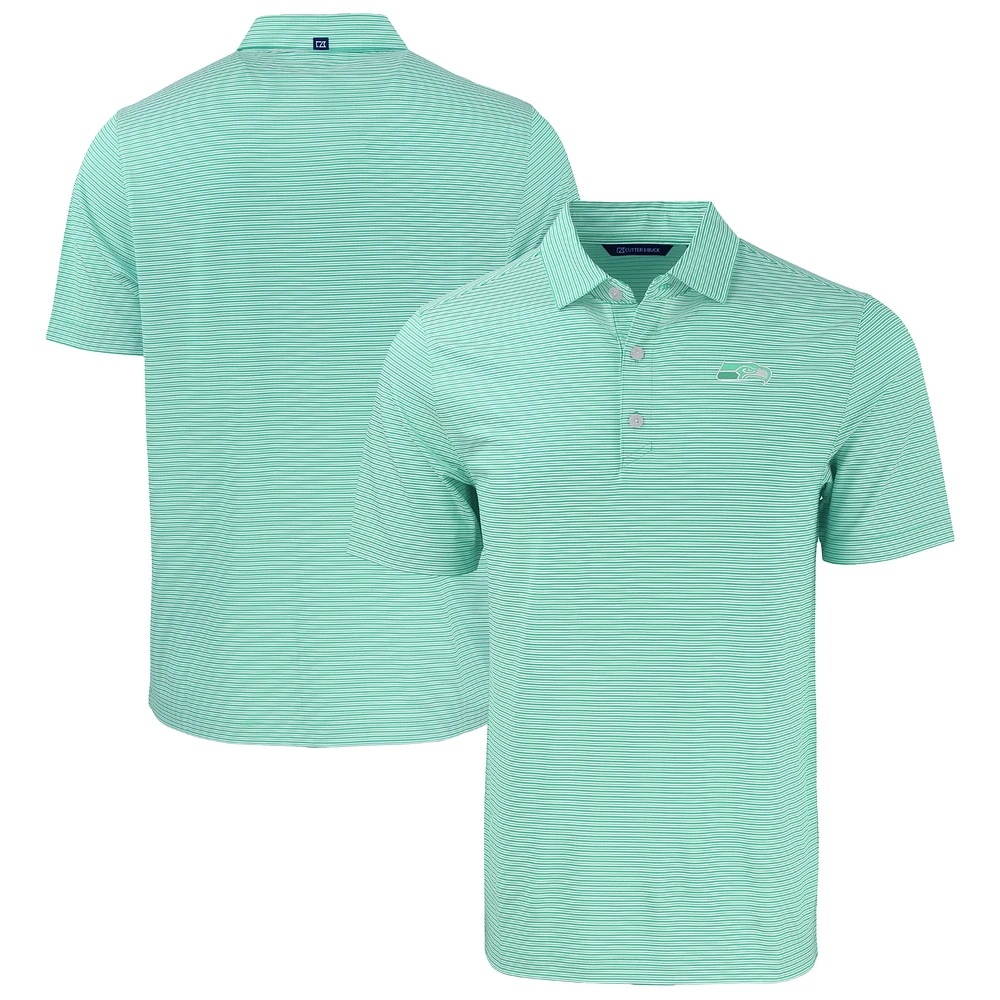 Men's Cutter & Buck Light Seattle Seahawks Forge Eco Double Stripe Stretch Recycled Polo