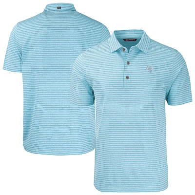 Men's Cutter & Buck Mint Tampa Bay Buccaneers Forge Eco Heathered Stripe Stretch Recycled Polo
