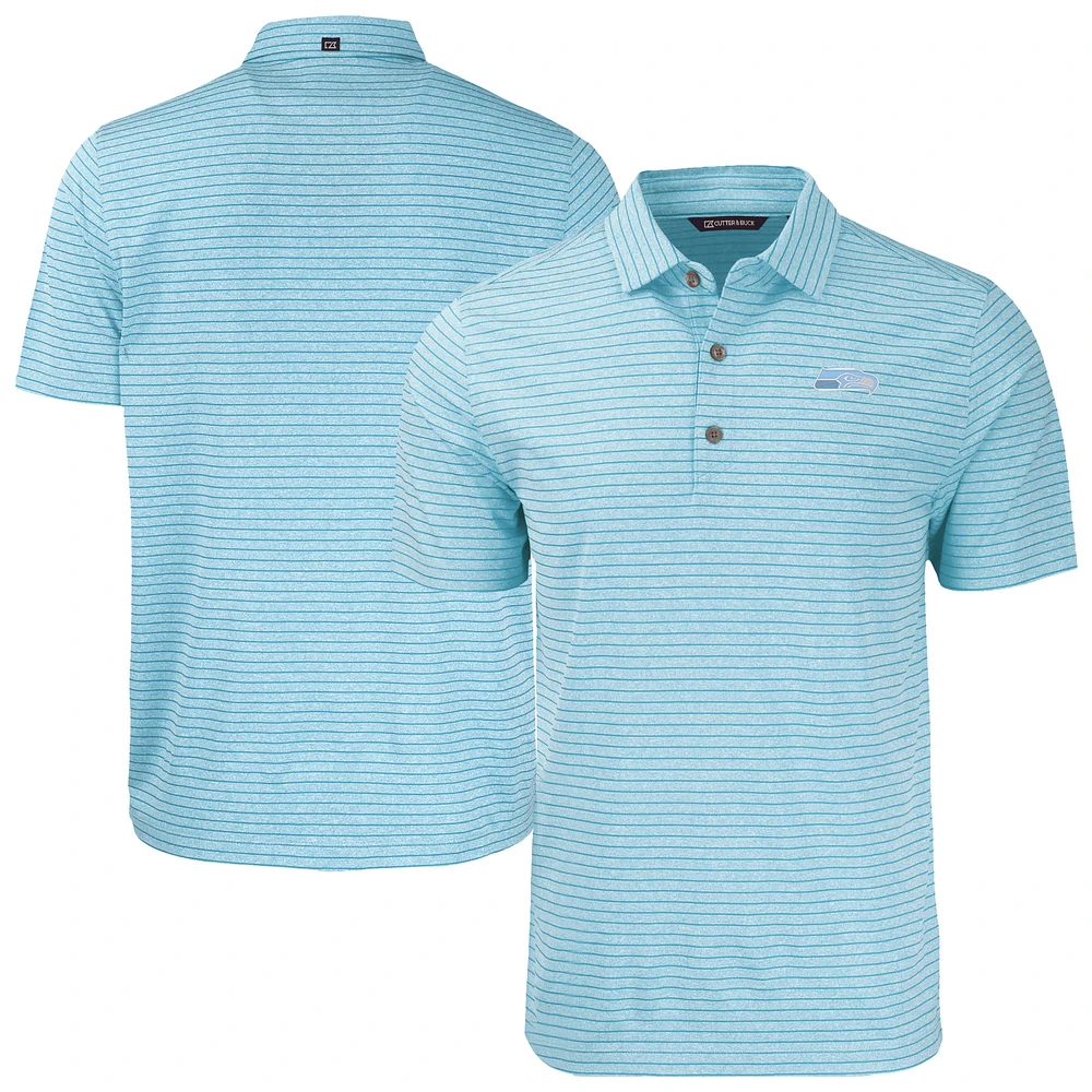 Men's Cutter & Buck Mint Seattle Seahawks Forge Eco Heathered Stripe Stretch Recycled Polo