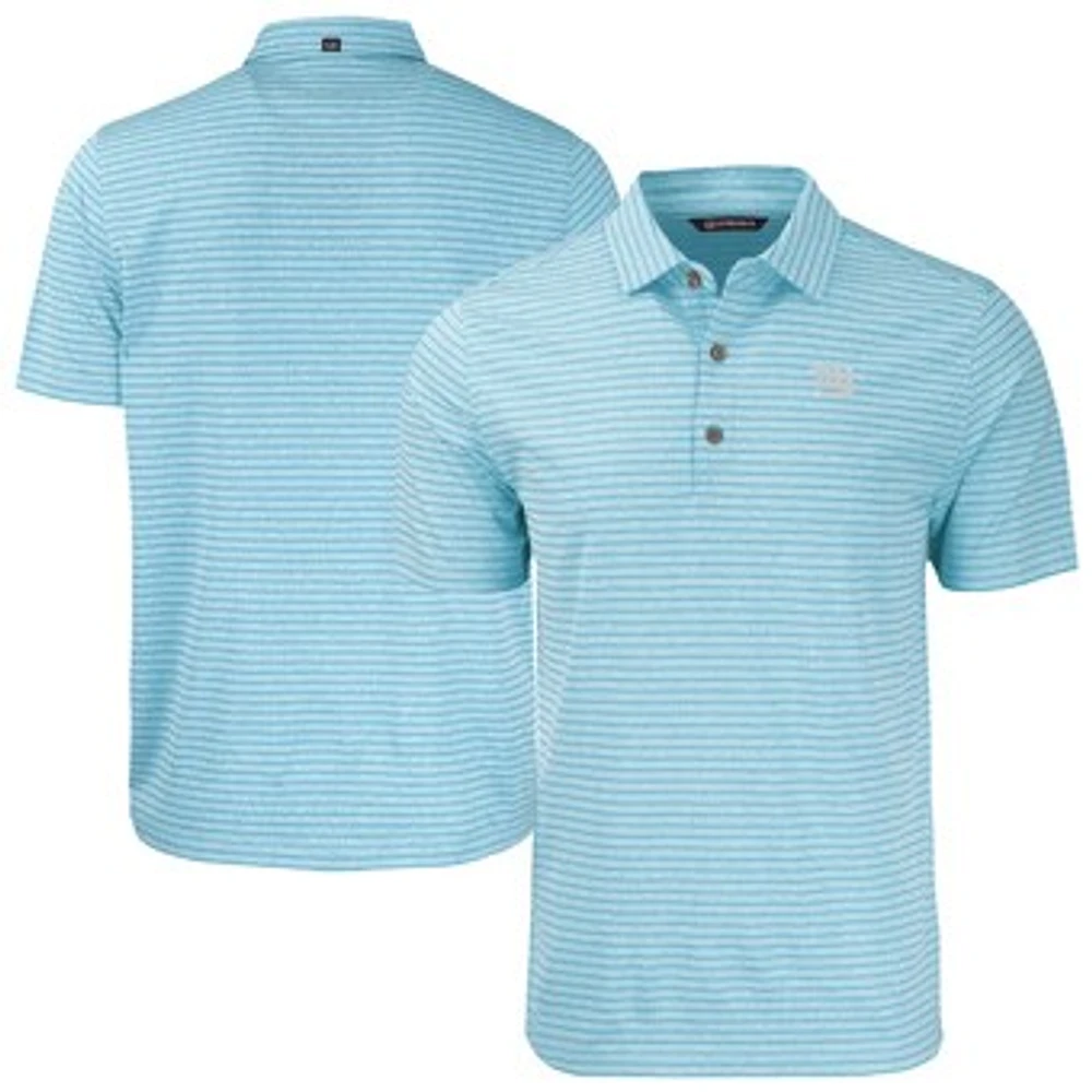 Men's Cutter & Buck Mint New York Giants Forge Eco Heathered Stripe Stretch Recycled Polo