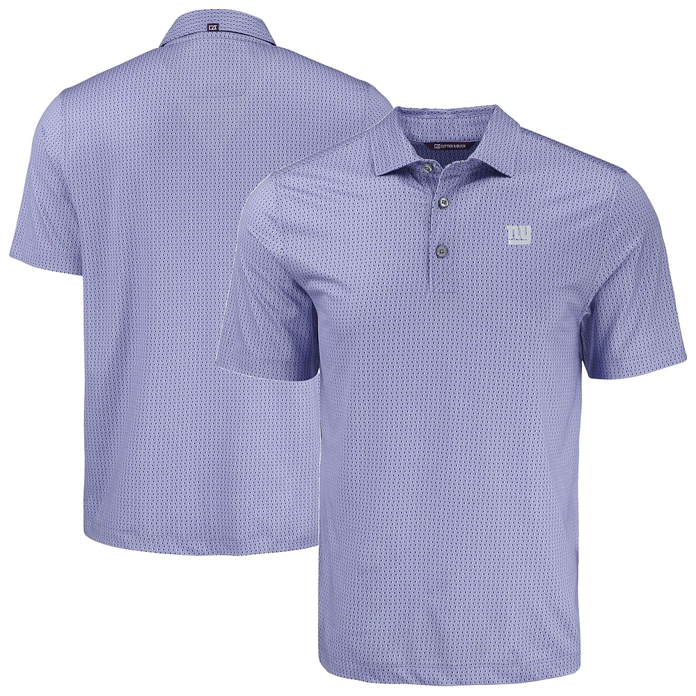Men's Cutter & Buck Purple New York Giants Pike Eco Shadow Check Print Recycled Polo