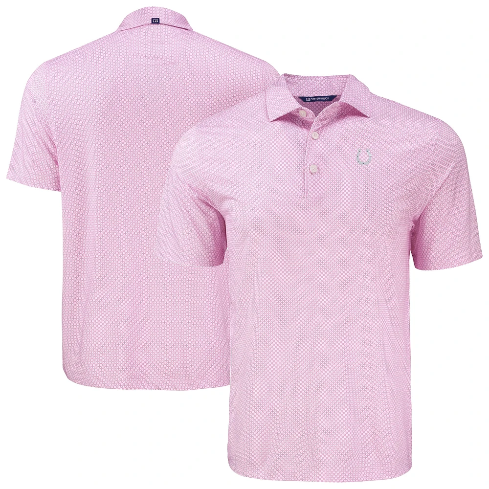 Men's Cutter & Buck Indianapolis Colts Pike Eco Diamond Dot Print Recycled Polo