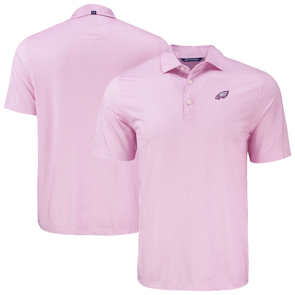 Men's Cutter & Buck Philadelphia Eagles Pike Eco Diamond Dot Print Recycled Polo