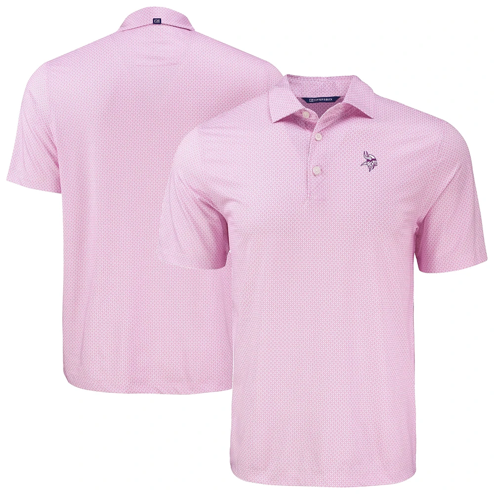 Men's Cutter & Buck Minnesota Vikings Pike Eco Diamond Dot Print Recycled Polo