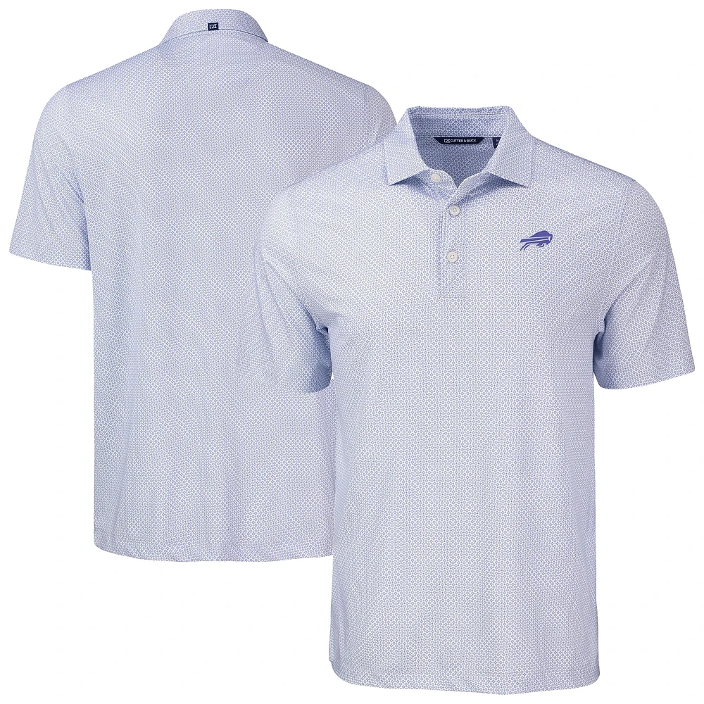 Men's Cutter & Buck Purple Buffalo Bills Pike Eco Diamond Dot Print Recycled Polo