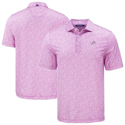 Men's Cutter & Buck Pink Detroit Lions Pike Eco Flora Print Recycled Polo