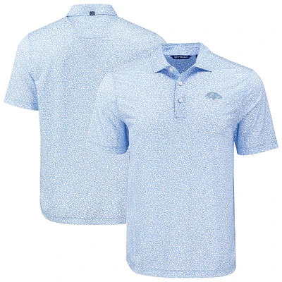 Men's Cutter & Buck Powder Blue Baltimore Ravens Pike Eco Flora Print Recycled Polo
