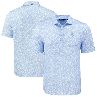 Men's Cutter & Buck Powder Blue Minnesota Vikings Pike Eco Flora Print Recycled Polo