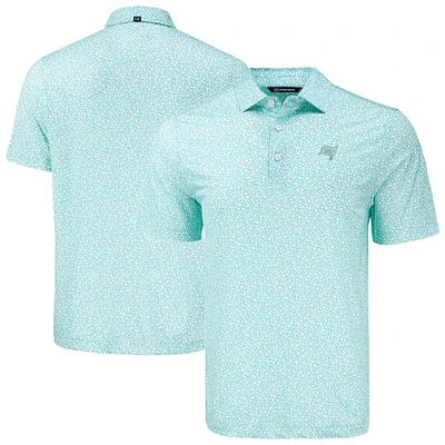 Men's Cutter & Buck Green Tampa Bay Buccaneers Pike Eco Flora Print Recycled Polo