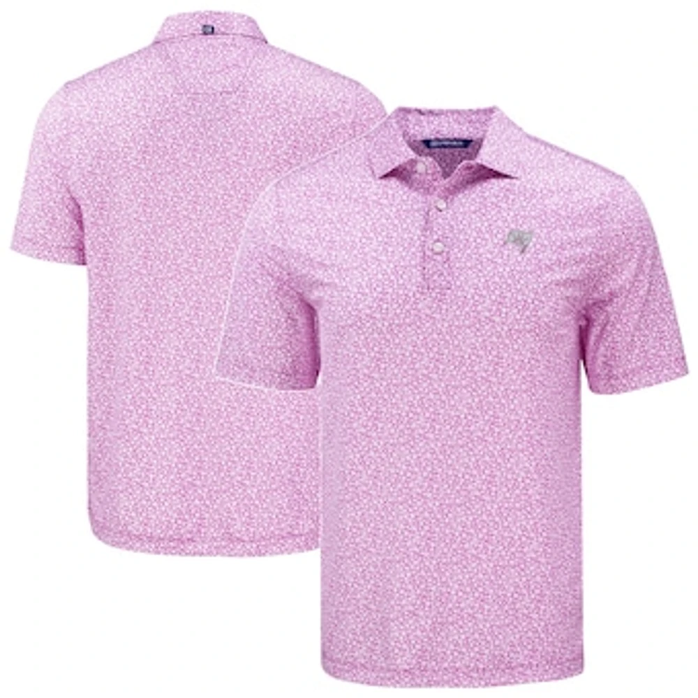 Men's Cutter & Buck Pink Tampa Bay Buccaneers Pike Eco Flora Print Recycled Polo