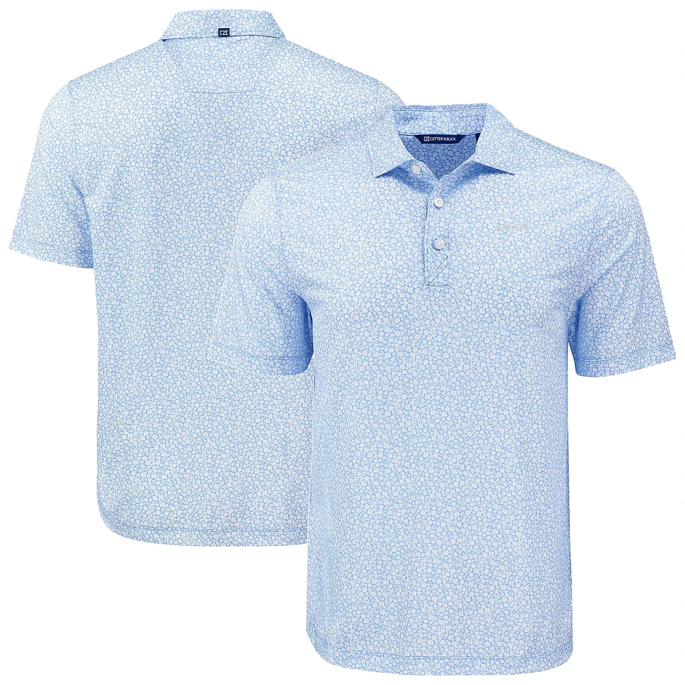 Men's Cutter & Buck Powder Blue New Orleans Saints Pike Eco Flora Print Recycled Polo