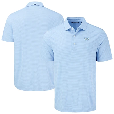 Men's Cutter & Buck Powder Blue Washington Commanders Forge Eco Fine Line Stripe Stretch Recycled Polo